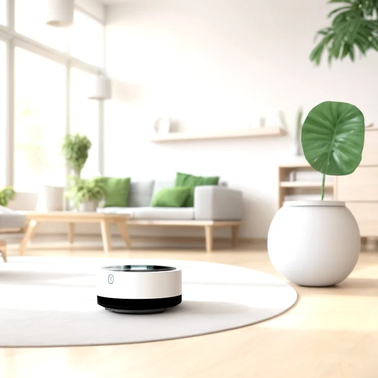 Robot cleaning living room